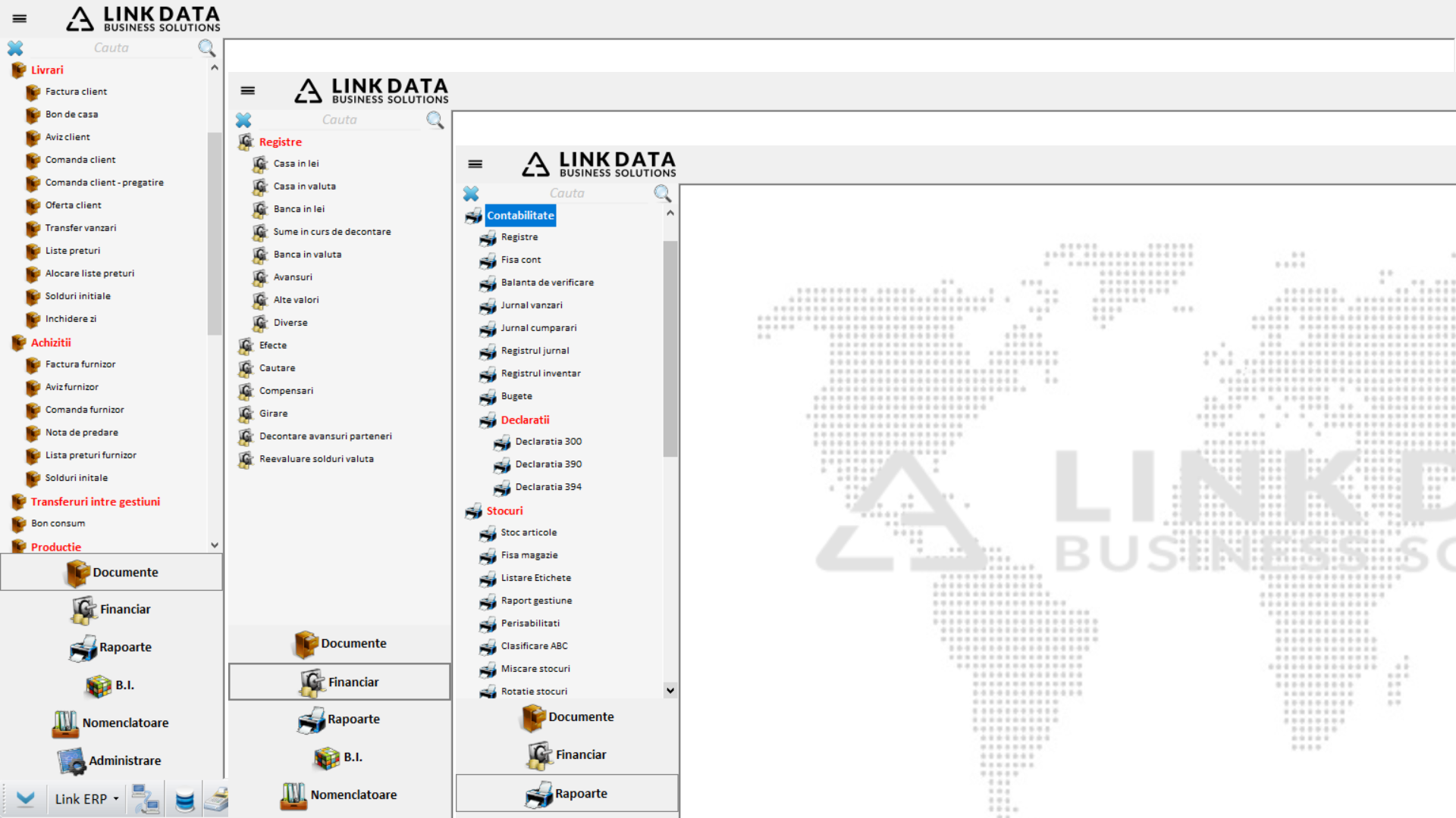 Link ERP — meniu principal